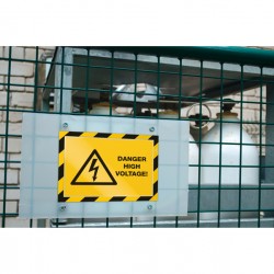 Cornice Duraframe Security - adesiva - pannello magnetico - A4 (21 x 29,7 cm) - giallo/nero - Durable