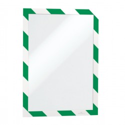 Cornice Duraframe Security - adesiva - pannello magnetico - A4 (21 x 29,7 cm) - verde/bianco - Durable