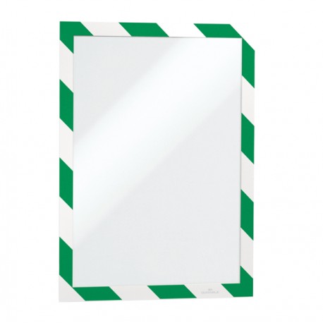 Cornice Duraframe Security - adesiva - pannello magnetico - A4 (21 x 29,7 cm) - verde/bianco - Durable