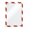 Cornice Duraframe Security - adesiva - pannello magnetico - A4 (21 x 29,7 cm) - rosso/bianco - Durable