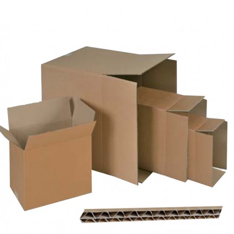 Scatola per imballo - onda doppia - 43 x 30,4 x 27,3 cm - cartone - avana