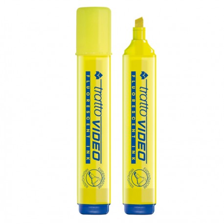 Evidenziatore Tratto Video - punta a scalpello - tratto da 1,0mm-5,0mm - giallo - Tratto