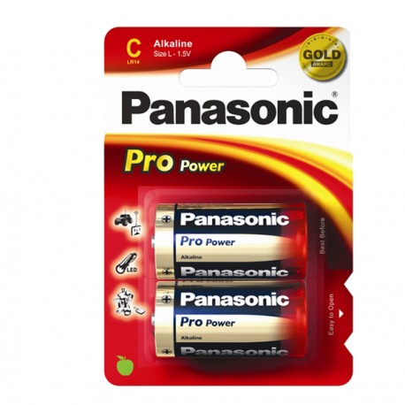 Pila mezzatorcia - C - LR14 - ProPower - alcalina - Panasonic - blister 2 pezzi