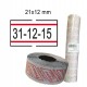 Rotolo da 1000 etichette per Printex Smart - 21x12 mm - adesivo removibile - bianco con righe rosse - Printex - Pack 10 rotoli