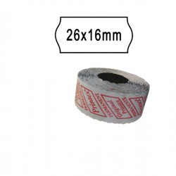 Rotolo da 1000 etichette a onda per Printex Smart 16/2616 e Z Maxi 6/2616 - 26x16 mm - adesivo permanente - bianco - Printex - p