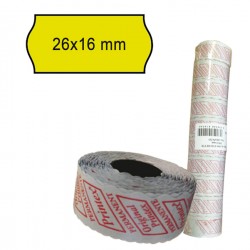 Rotolo da 1000 etichette a onda per Printex Smart 16/2616 e Z Maxi 6/2616 - 26x16 mm - adesivo permanente - giallo - Printex - p