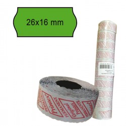 Rotolo da 1000 etichette a onda per Printex Smart 16/2616 e Z Maxi 6/2616 - 26x16 mm - adesivo permanente - verde - Printex - pa