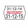Rotolo da 1000 etichette a onda per Printex Smart 16/2616 - DATA PRODUZIONE / DATA SCADENZA - 26x16 mm - adesivo permanente - bi