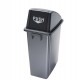 Contenitore Office 60 Lt - con coperchio push - per rifiuto secco - 33x46x79 cm - grigio/nero - Medial
