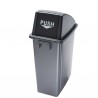 Contenitore Office 60 Lt - con coperchio push - per rifiuto secco - 33x46x79 cm - grigio/nero - Medial