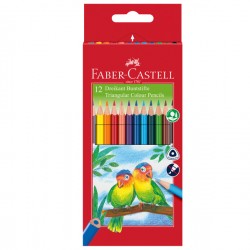 Matite colorate Eco triangolari - diametro mina 3 mm - Faber-Castell - astuccio 12 pezzi con temperino