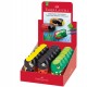 Temperamatite Animals con contenitore - 2 fori - con serbatoio e gomma assortiti - Faber-Castell