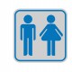Targhetta adesiva - pittogramma Toilette uomo/donna - 8,2 x 8,2 cm - Cartelli Segnalatori