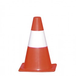 Cono segnaletico - H 30 cm - bianco/rosso