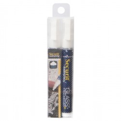 Marcatore a gesso liquido waterproof - punta da 2,00-6,00mm - bianco - Securit - conf. 2 pezzi