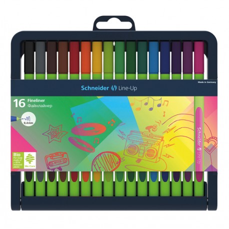 Fineliner Line-Up - punta 0,4mm - colori assortiti - Schneider - astuccio 16 pezzi