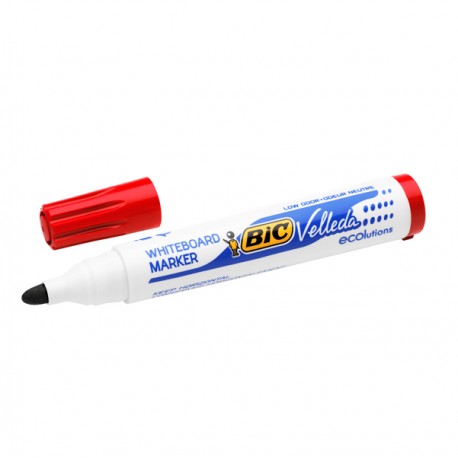 Pennarello per lavagna cancellabile Whiteboard Marker Velleda 1701 Recycled Bic - punta tonda 1,5mm - rosso - Bic
