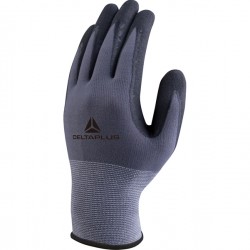 Guanti di precisione VE727NO - poliammide - palmo nitrile/poliuretano + puntini - taglia 08 - grigio/nero - Deltaplus