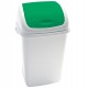 Pattumiera con coperchio basculante Rif - 44x33x68 cm - 50 L - bianco/verde - Medial