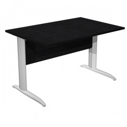 Scrivania lineare Easy - 140 x 80 x 72 cm - Nero venato/grigio alluminio