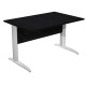 Scrivania lineare Easy - 120 x 80 x 72 cm - Nero venato/grigio alluminio