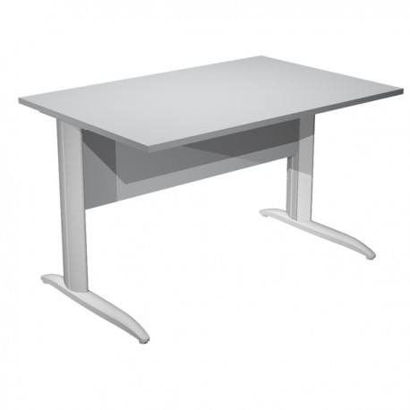 Scrivania lineare Easy - 120 x 80 x 72 cm - Grigio/grigio alluminio