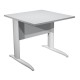 Scrivania lineare Easy - 80 x 80 x 72 cm - Grigio/grigio alluminio