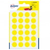 Etichette adesive tonde PSA - in carta - permanenti - diametro 15 mm - 24 et/fg - 7 fogli - giallo - Avery