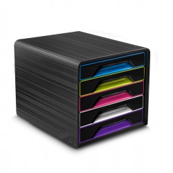 Cassettiera Smoove - 36 x 28,8 x 27 cm - 5 cassetti standard - nero/multicolore - Cep
