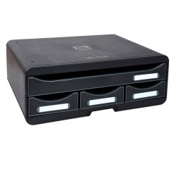 Cassettiera Toolbox - 27 x 35,5 x 13,5 cm - 4 cassetti - nero - Exacompta