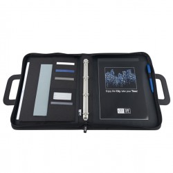 Cartella portablocco - con manici - nero/grigio - 28,5x36cm - City Time