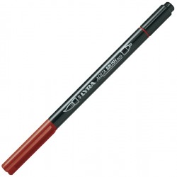 Pennarello Aqua Brush Duo - punte 2/4 mm - rosso Venezia - Lyra