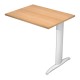 Allungo reversibile dx/sx per scrivanie Easy - 80 x 60 cm - Faggio/grigio alluminio