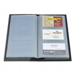 Portabiglietti in tessuto - 12 x 23 cm - capacità 64 biglietti - nero/grigio - City Time