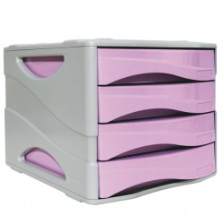 Cassettiera Keep Colour Pastel - 25 x 32 cm - cassetti 5 cm - grigio/lilla - Arda