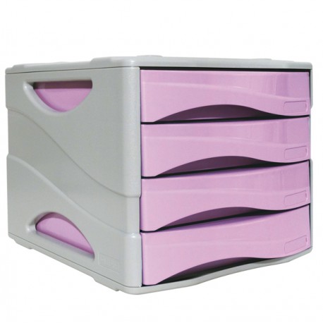 Cassettiera Keep Colour Pastel - 25 x 32 cm - cassetti 5 cm - grigio/lilla - Arda
