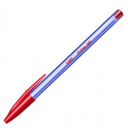 Penna a sfera con cappuccio Cristal Soft - punta 1,2mm - rosso - Bic - conf. 50 pezzi