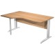 Scrivania Compact Sinistro Easy - 160 x 60/80/100 cm - Faggio/grigio alluminio