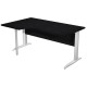 Scrivania Compact Sinistro Easy - 160 x 60/80/100 cm - Nero venato/grigio alluminio