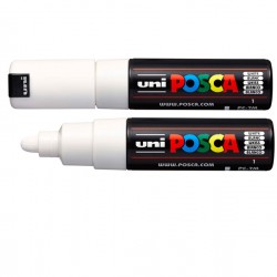 Marcatore a base d'acqua Uni Posca PC7M - punta tonda large 4,5 mm-5,5mm - bianco - Uni Mitsubishi