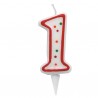 Candelina Zuccherino - numero 1 - H 8.5 cm - Big Party