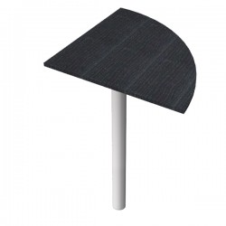 Raccordo angolare 90° per scrivanie Easy - 80 x 80 cm - nero venato/grigio alluminio