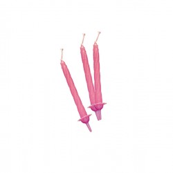 Candeline con supporto - H 8 cm - rosa - Big Party - conf. 12 pezzi