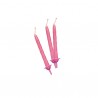 Candeline con supporto - H 8 cm - rosa - Big Party - conf. 12 pezzi