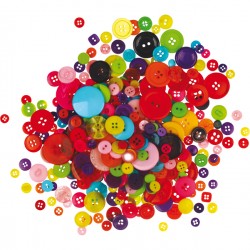 Bottoni - in plastica - colori assortiti - Deco - conf. 650 pezzi