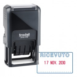 Timbro Printy 4750/L autoinchiostrante - DATA + RICEVUTO - 4,1 x 2,4 cm - 4 mm - bicolore - Trodat