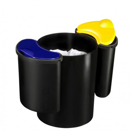 Cestino raccolta differenziata 516 - altezza 33,7 cm - diametro 26 cm - nero/giallo/blu - Cep