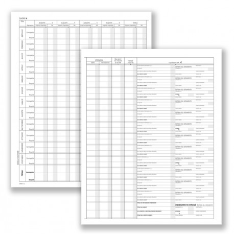 Registro prospetto riepilogativo minori - 8 pagine - 31 x 24,5 cm - DU138510000 - Data Ufficio