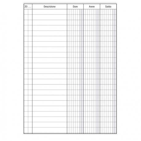 Registro Dare-Avere-Saldo - 96 pagine - 17 x 12 cm - DU133300000 - Data Ufficio
