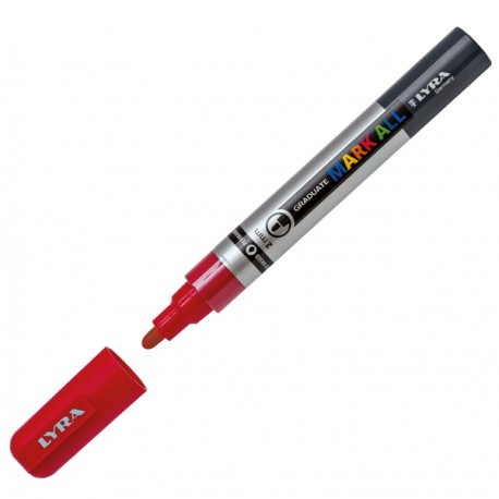 Marcatore a base d'acqua Graduate Mark All - punta tonda 2mm - rosso - Lyra